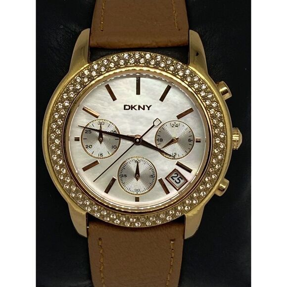 DKNY NY-8432 Women\'s Brown Leather Analog Dial Quartz Genuine Wrist Watch VK259 main image 11